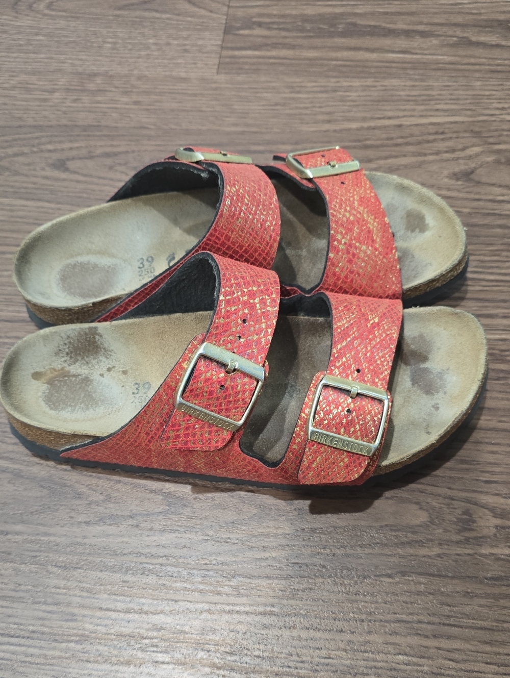 Birkenstock Red Two-Buckle Women's Sandals 39